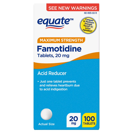 Famotidine 20mg Acid Reducer Tablets - 100 Tablets Medicine & Drugs Pasteur Pharmacy