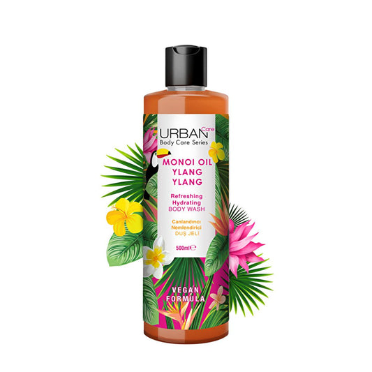 Gel douche hydratant Urban Care à l'huile de monoï et à l'ylang-ylang - Végétalien, sans parabène, 500 ml