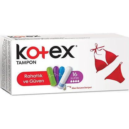 Tampones Kotex Super - 16 unidades | Protección cómoda