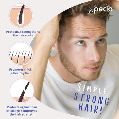 Xpecia para hombres 60 tabletas - Suplemento para la salud capilar | Salud masculina