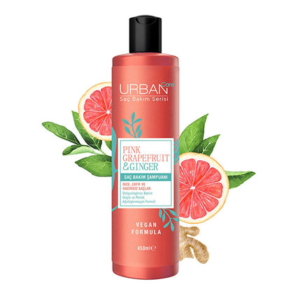 Champú voluminizador Urban Care de pomelo rosa y jengibre: espesa el cabello fino, fórmula vegana, reparación capilar - 450 ml