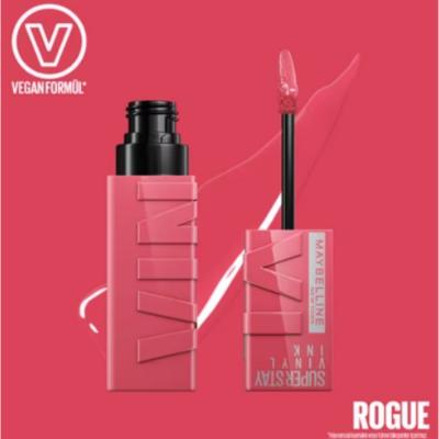 Labial líquido Maybelline Super Stay Vinyl Ink - Color de labios de larga duración con acabado vinilo, tono 145 Rogue