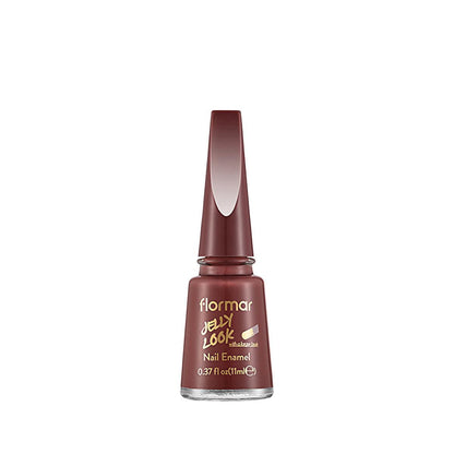 Esmalte de uñas Flormar Jelly Look Plum It Up: Acabado en gel color burdeos, alta pigmentación, larga duración, calidad de salón en casa
