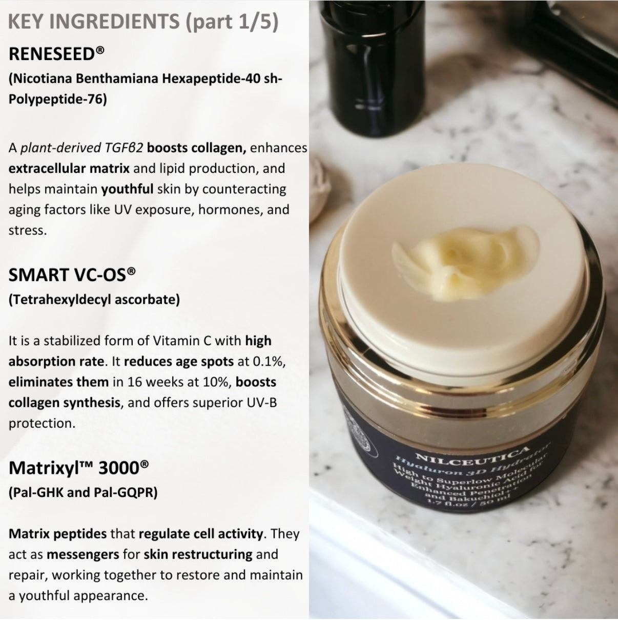 NILCEUTICA Hyaluron 3D Hydrator Multi Lamellar Emulsion The Advanced Response Face and Neck Cream-Serum Anti-aging Best Anti-aging Moisturizer for Dry skin NILCEUTICA