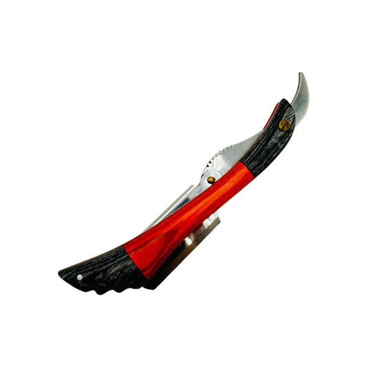 Dural Edge Heavy Duty Unique Orange/Grey Wings Wood Straight Razor SE-061 Straight Razor Pasteur Pharmacy