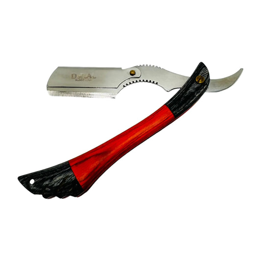 Dural Edge Heavy Duty Unique Orange/Grey Wings Wood Straight Razor SE-061 Straight Razor Pasteur Pharmacy