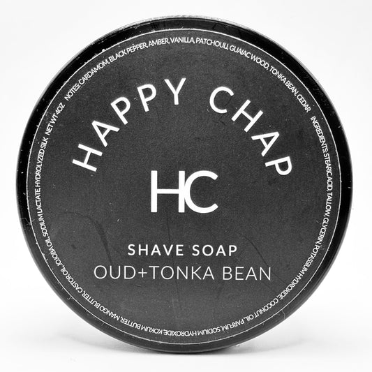 Happy Chap Oud + Tonka Bean Shaving Collection Shaving Set Pasteur Pharmacy Shaving Soap 4oz