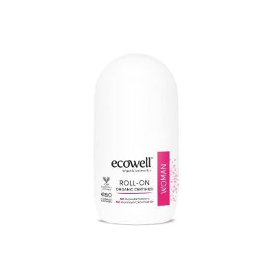 Déodorant bille bio pour femme Ecowell : sans aluminium, sans paraben ni alcool - Aloe vera et myrte naturels pour peaux sensibles