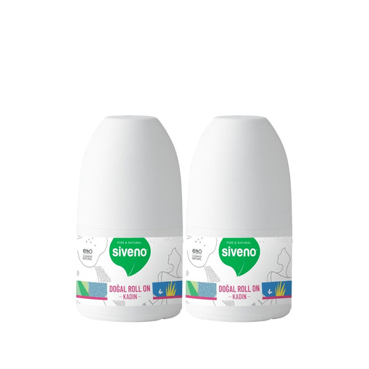 Siveno Natural Roll-On Deodorant for Women - 50ml, 2 Pack - Chemical-Free, Long-Lasting Freshness