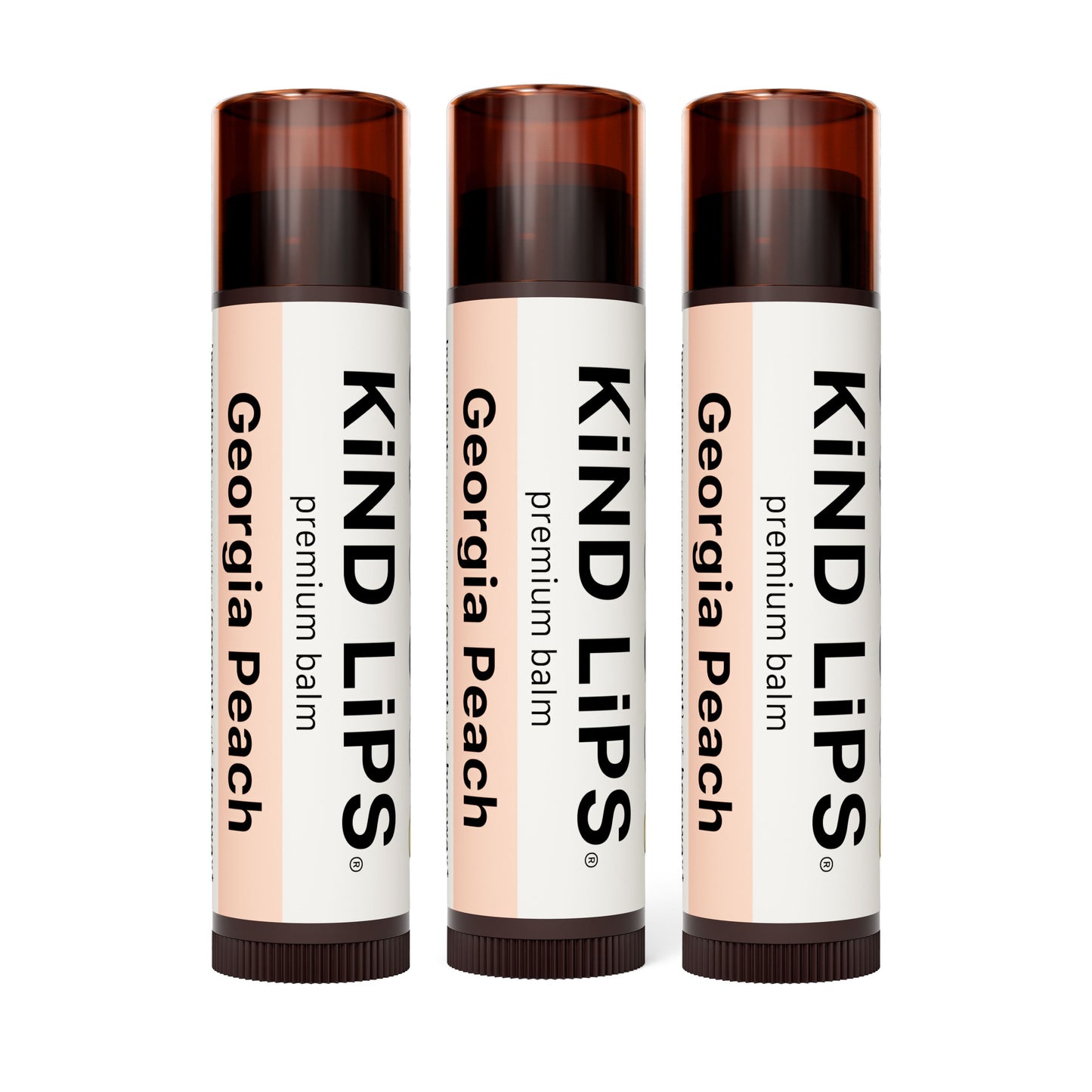 Kind Lips Georgia Peach Organic Lip Balm Lip Balm Kind Lips 3 Pack