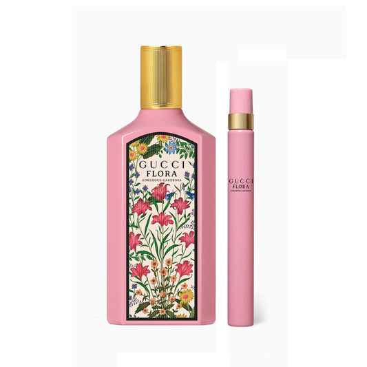 Gucci flora gorgeous gardenia 2 pcs set for women: 3.3 eau de parfum spray + 0.33 eau de parfum spray (travel set)