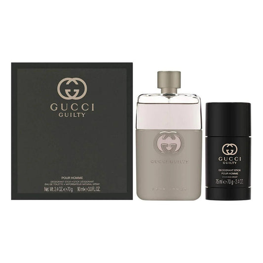 Gucci guilty pour homme 2 pcs set for men: 3 oz eau de toilette spray + 2.4 deodorant stick