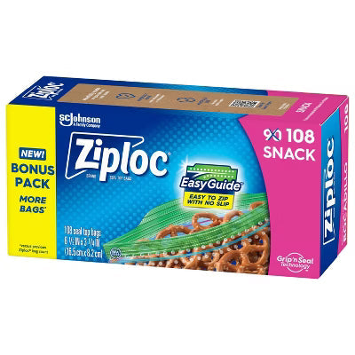 Bag Ziploc Snack Bg 12x50 Food Storage Pasteur Pharmacy