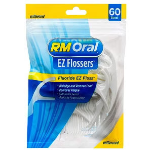 RM Oral Unflavored Oral EZ Flossers 60 ct Easy Grip Dental Floss Picks Dental Floss Pasteur Pharmacy