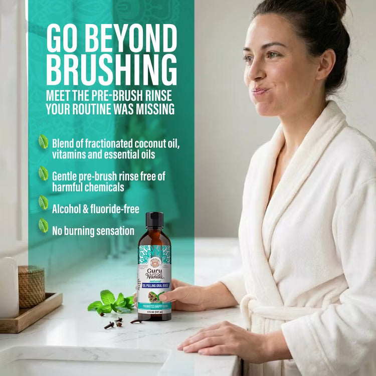 GuruNanda Oil Pulling Oral Rinse – Mint, 8 fl oz