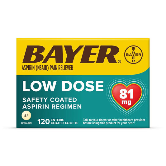 Bayer Aspirin Regimen Enteric Coated Tablets 81 mg, 120 ct Health Care Pasteur Pharmacy