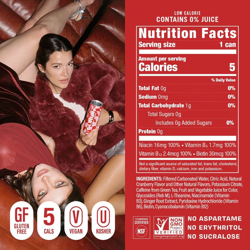 GORGIE Cranberry Party Pop - 12 Cans Pack Energy Drink GORGIE