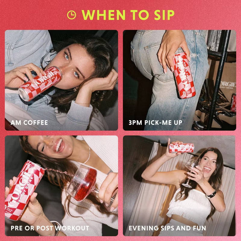 GORGIE Cranberry Party Pop - 12 Cans Pack Energy Drink GORGIE