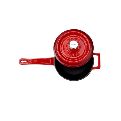 Cazo de hierro fundido LAVA - 18 cm, revestimiento esmaltado, utensilio de cocina duradero para el hogar