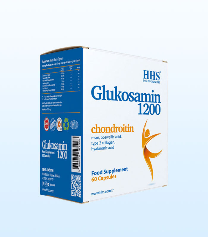 HHS Glucosamine 1200 – Food Supplement | MSM + Collagen Type II + Hyaluronic Acid | Joint Support