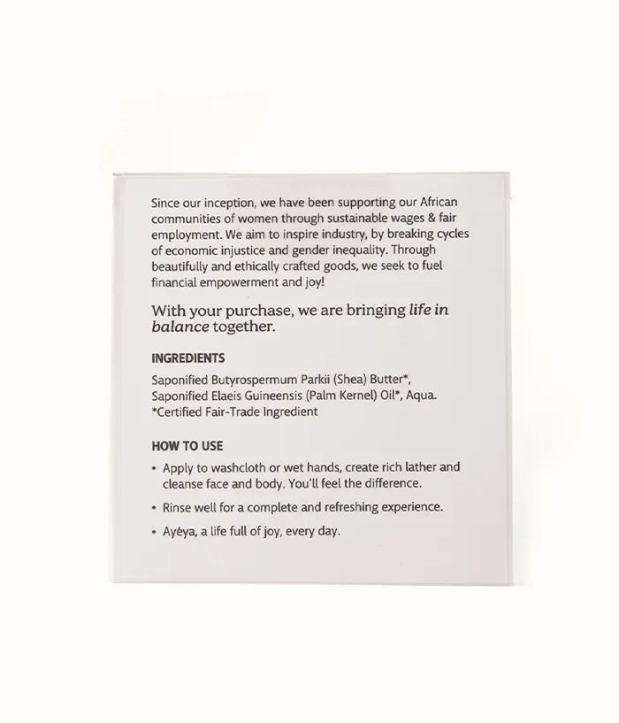 AYÉYA Traditional African Black Soap Bar<br>Gratitude Bar Soap AYÉYA Online Store