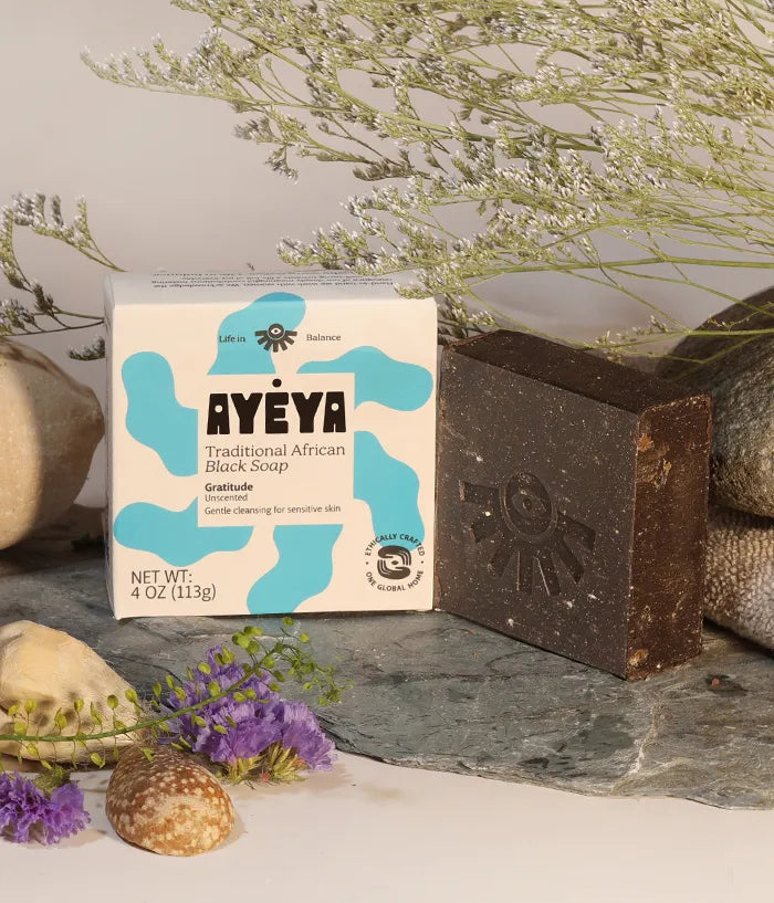 AYÉYA Traditional African Black Soap Bar<br>Gratitude Bar Soap AYÉYA Online Store