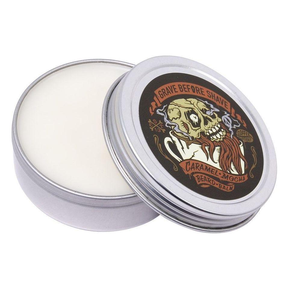 Grave Before Shave Beard Balm Caramel Mocha Blend 2 Oz Tin Beard Balm Pasteur Pharmacy