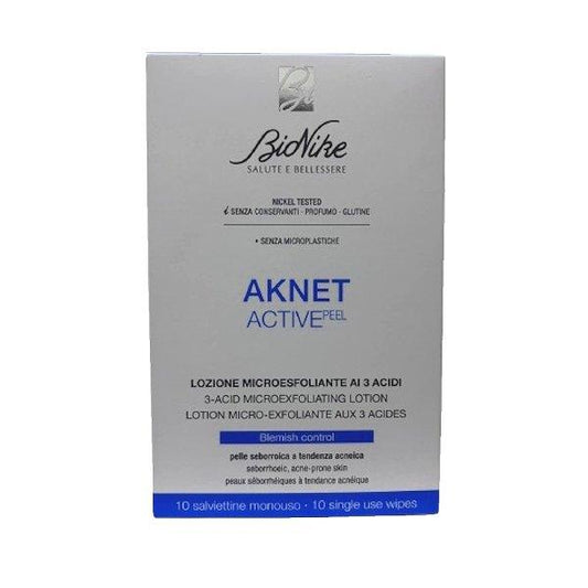 Bionike Aknet Active Peel Exfoliating Wipes with 3 Acids