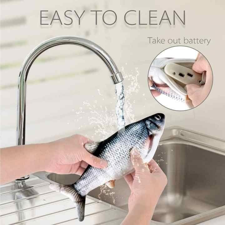 Vida Smart - Premium Interactive Wagging Fish Cat Toy - USB Rechargeable Plush with Realistic Movement for Endless Fun & Entertainment! Pet Toy Pasteur Pharmacy