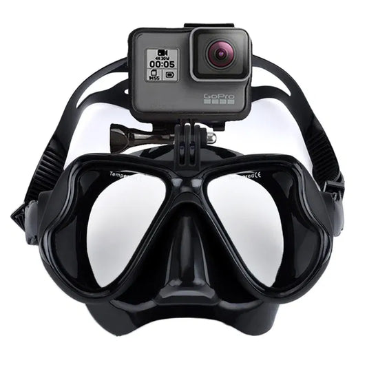 Color: Blue, Size: L/XL - JoyMaySun Professional Underwater Mask Camera Diving Mask Swimming Goggles Snorkel Scuba Diving  Camera Holder For GoPro