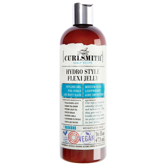 Gel para el cabello Hydro Style Flexi: define rizos, fijación flexible y antifrizz - Gel de peinado vegano y libre de crueldad animal