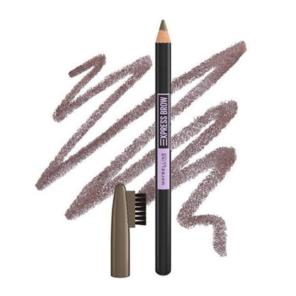 Maybelline Crayon Sourcils Express 04 Brun Moyen - Crayon à sourcils longue tenue pour un look naturel