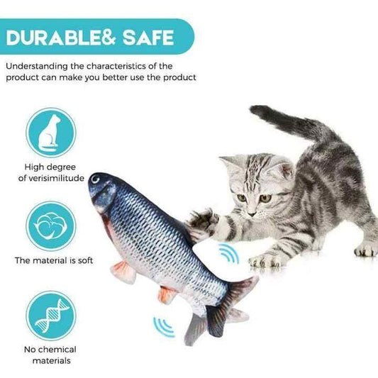 Vida Smart - Premium Interactive Wagging Fish Cat Toy - USB Rechargeable Plush with Realistic Movement for Endless Fun & Entertainment! Pet Toy Pasteur Pharmacy