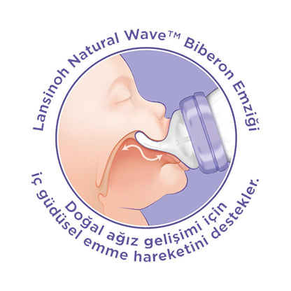Tétine pour biberon Lansinoh NaturalWave – Anti-colique, sans BPA, facilite la transition de l'allaitement au biberon pour les nouveau-nés et les nourrissons