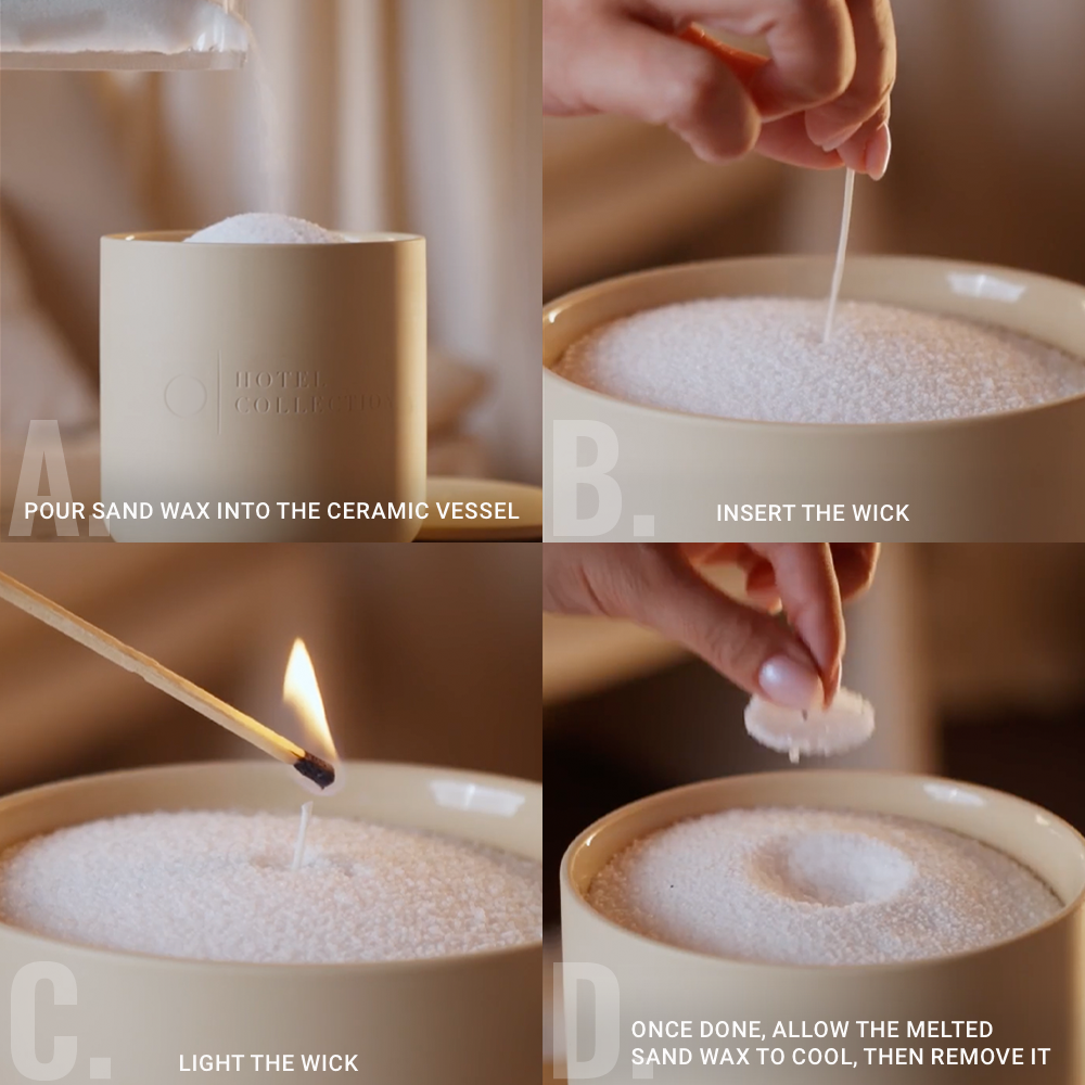 Hotel Collection Grande Ceramic Vessel Ceramic Sand Wax Candle Hotel Collection