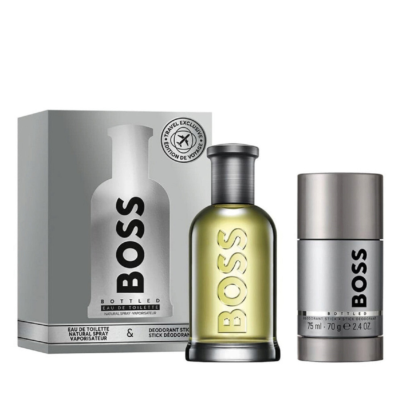 Hugo boss bottled 2 pcs set for men: 3.3 eau de toilette spray + 2.4 deodorant stick Men Fragrant Nest
