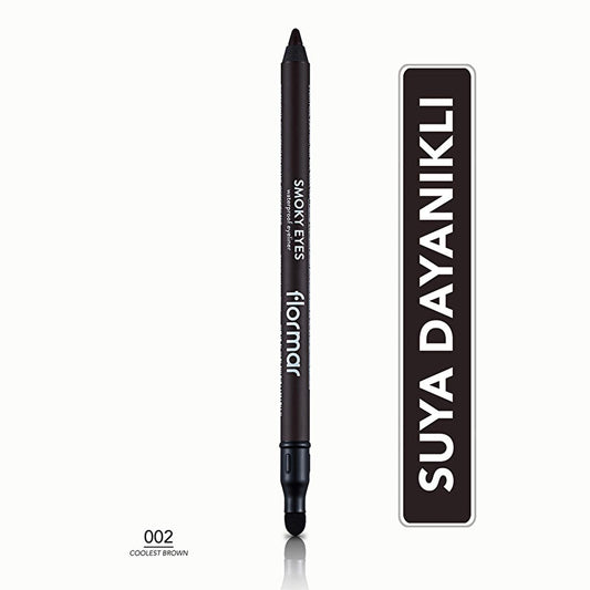 Delineador de ojos resistente al agua Flormar Coolest Brown Smoky Eyes: delineador de ojos marrón mate, de larga duración y a prueba de manchas, para un look ahumado sin esfuerzo