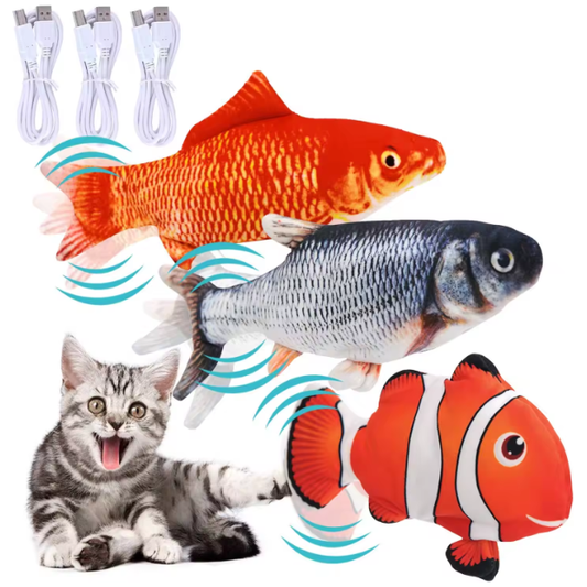 Vida Smart - Premium Interactive Wagging Fish Cat Toy - USB Rechargeable Plush with Realistic Movement for Endless Fun & Entertainment! Pet Toy Pasteur Pharmacy