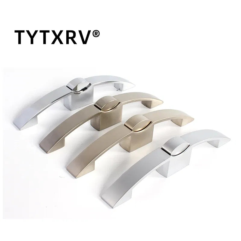 Color: grey - 128mm hole distance Camper Car Push Lock RV Caravan Boat Cabinet Locks Handle Home Drawer Latch Button Locks Caravan Motorhome