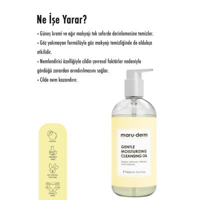Nettoyant visage huileux Maruderm - Démaquillant doux et nettoyant en profondeur pour le visage et le corps (400 ml / 13,53 fl oz)