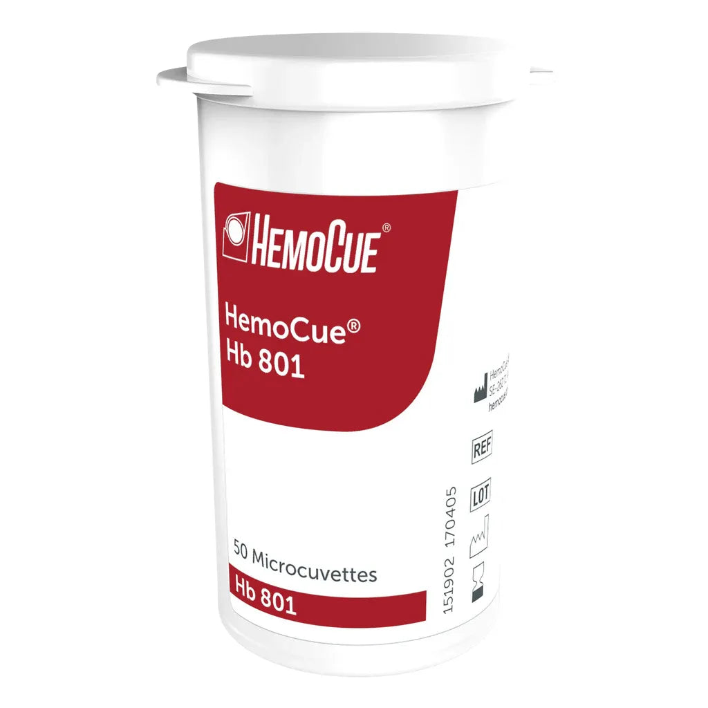 HemoCue Hb 801 Microcuvettes (200 Tests, 4 x 50) for POCT Medical Tests Pasteur Pharmacy