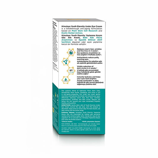 Crème contour des yeux anti-âge Himalaya Youth Eternity - Réduit les cernes et les ridules, 15 ml