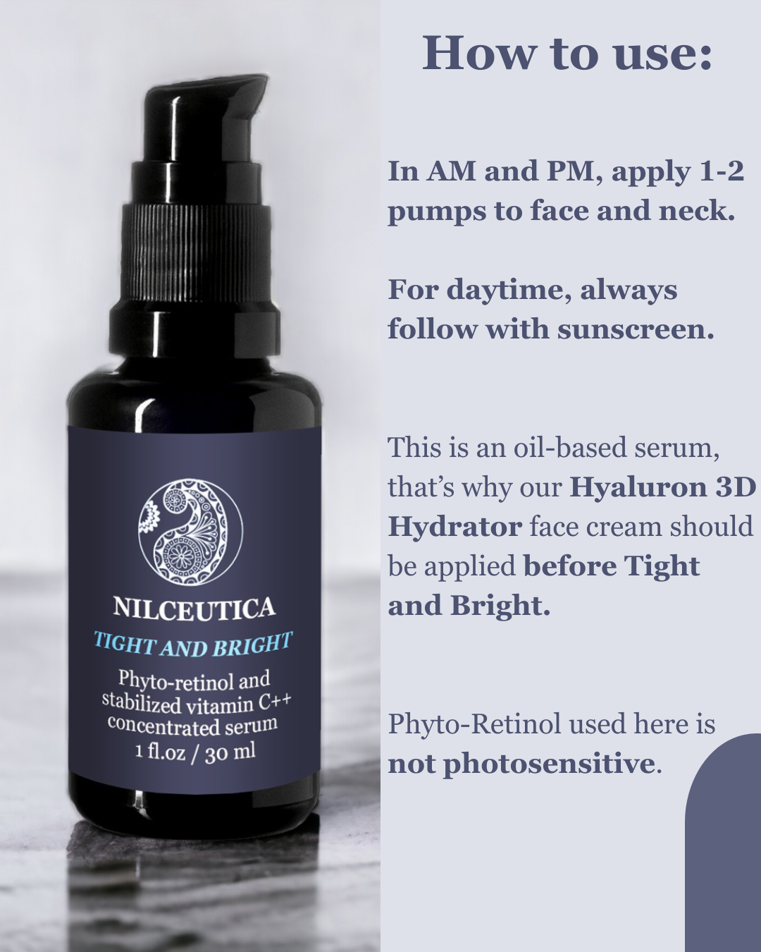 NILCEUTICA TIGHT AND BRIGHT, an Advanced Gentle Phyto-Retinol and Vitamin C Face Serum, 12 Innovative Technologies, 55% High-Performance Cosmeceuticals Anti-Aging Best Anti-aging Serum for Hyperpigmentation NILCEUTICA