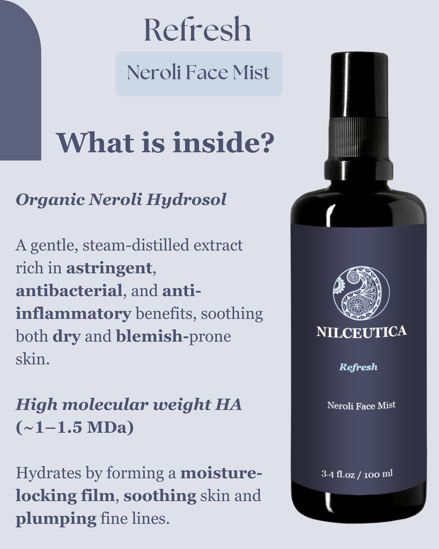 NILCEUTICA Refresh Hyaluronic Acid Toning Face Mist Anti-Aging NILCEUTICA