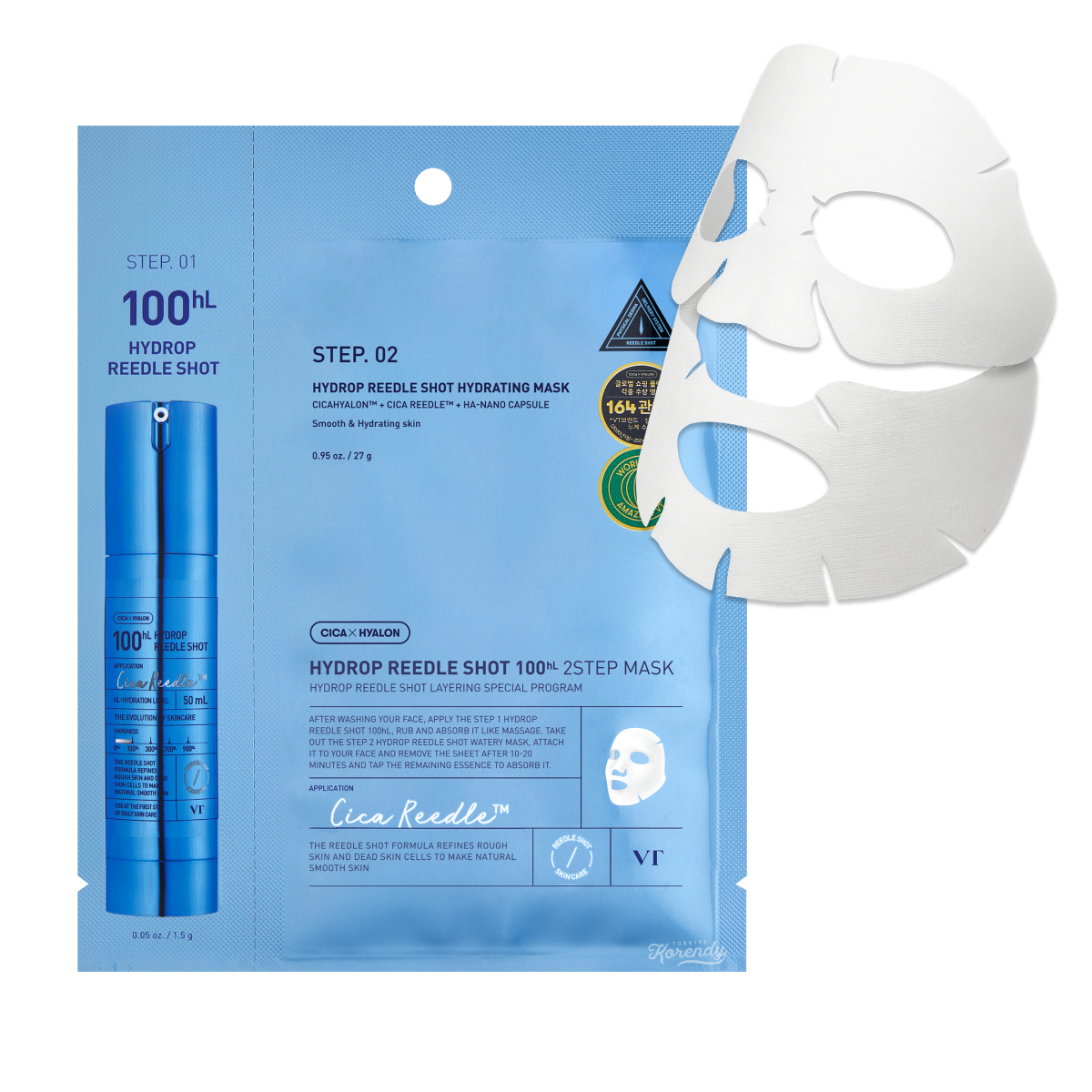 Masque hydratant VT Cosmetics Hydrop Reedle Shot 100hL 2 ÉTAPES 28,5 g