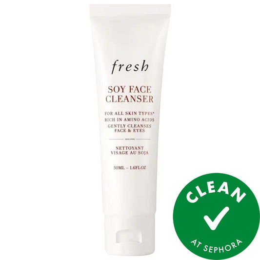 Nettoyant visage hydratant au soja pH-équilibré Fresh : nettoyant doux et démaquillant pour peaux sensibles, végan et sans cruauté