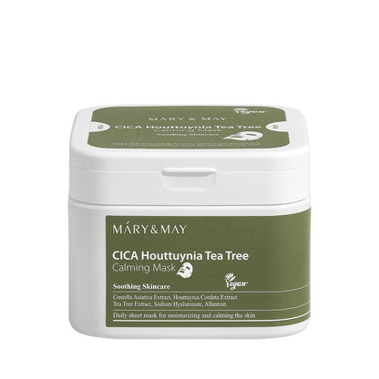 Mascarilla calmante Mary & May Cica Houttuynia Tea Tree, 30 unidades