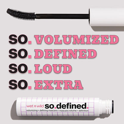 Máscara de pestañas Mega So Define Volumizing de wet n wild: volumen espectacular, definición y vitamina E para la salud de las pestañas