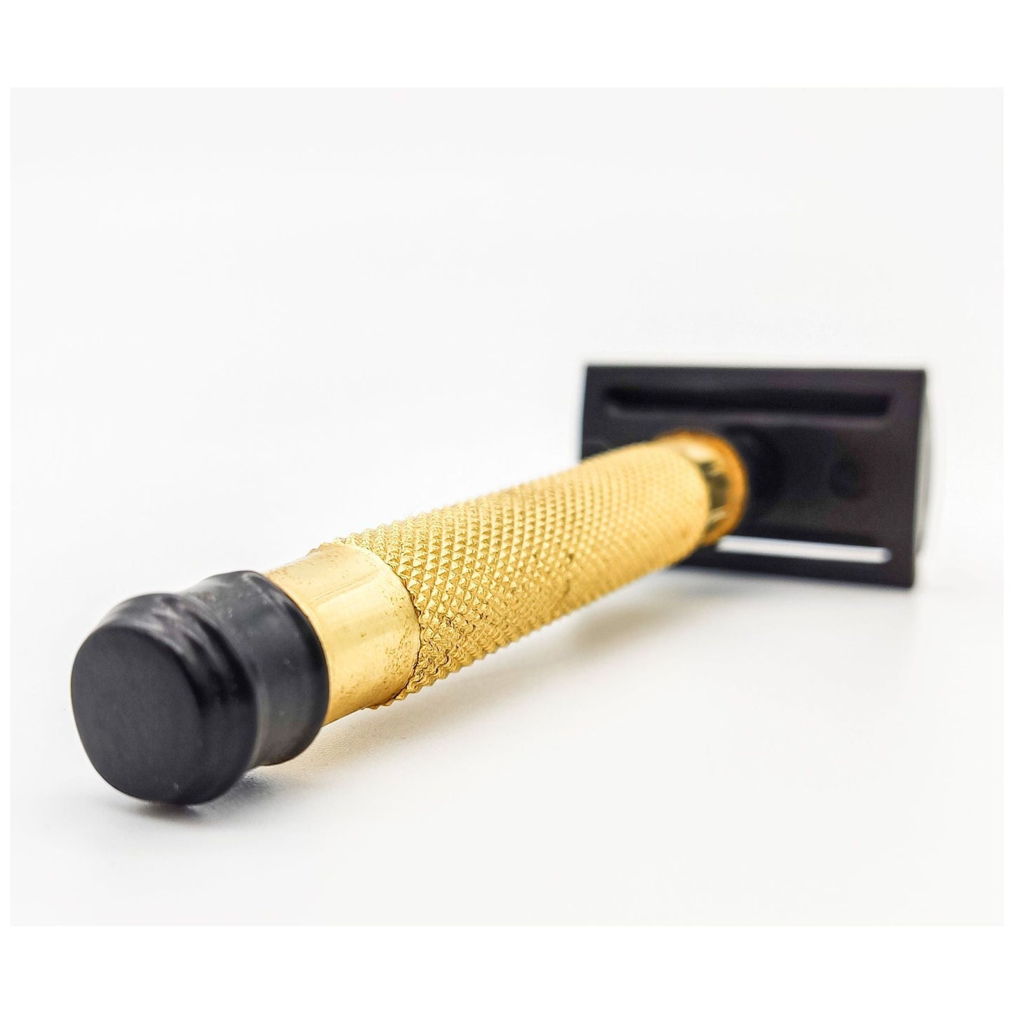 Dural Heavy Stroud Head Double Edge Safety Razor Duty Golden/Black + Pouch Safety Razor Pasteur Pharmacy