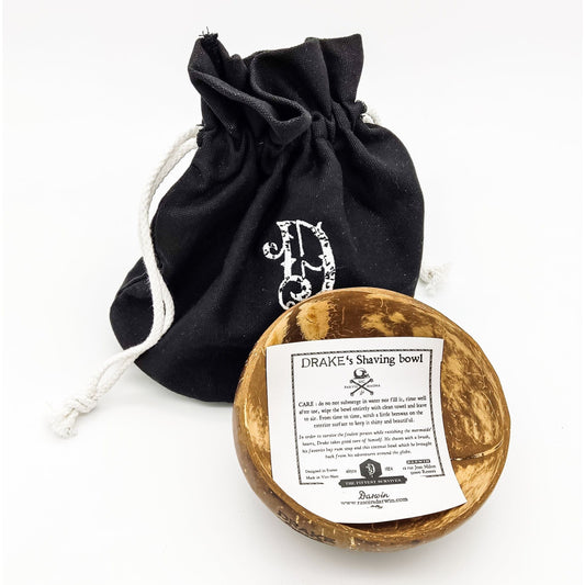 Darwin Shaving Coconut Lathering Bowl + Pouch Shaving Bowl Pasteur Pharmacy